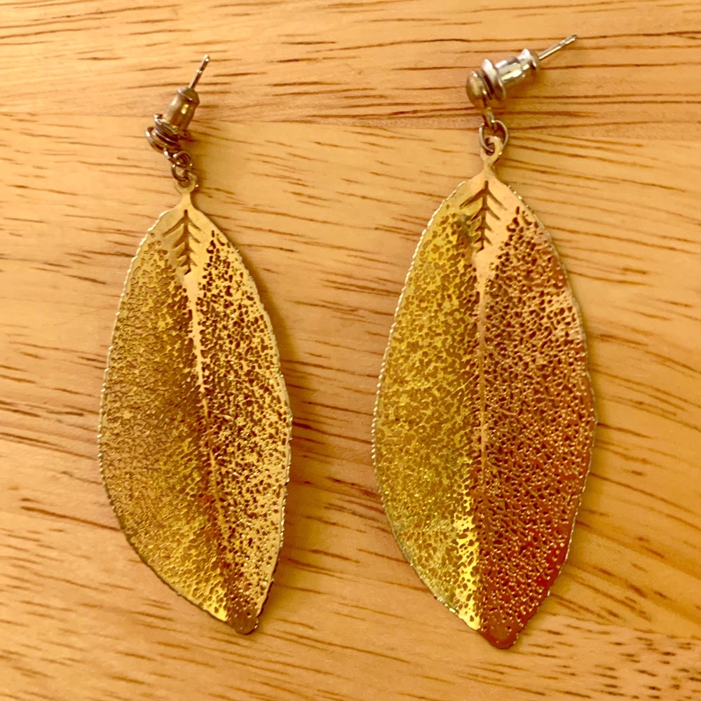 Gold leaf earrings